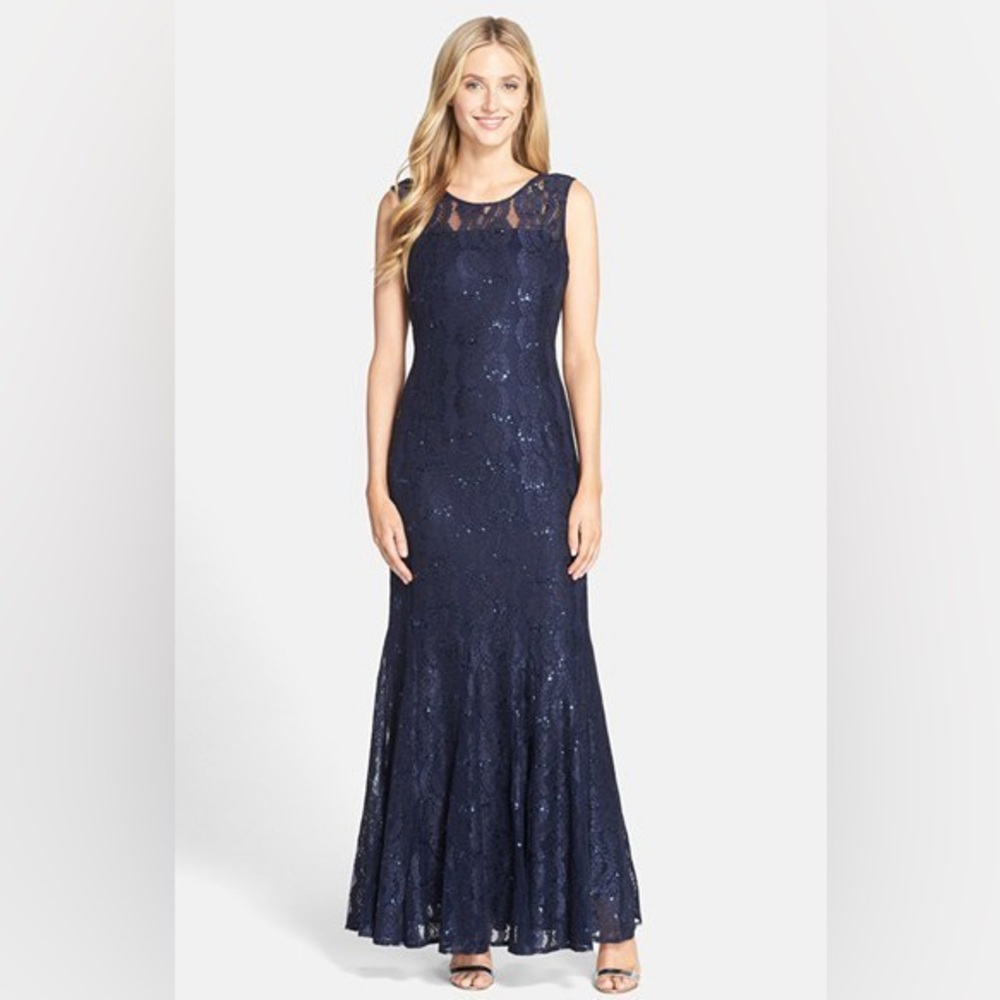 Sequin Lace Trumpet Gown with Jacket